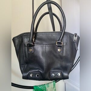 Tignanello Elegant Black Leather Handbag